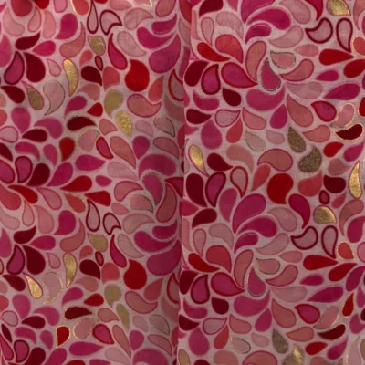 Y516- Foulard Gouttes détails dorés - rose-pale - sans-taille