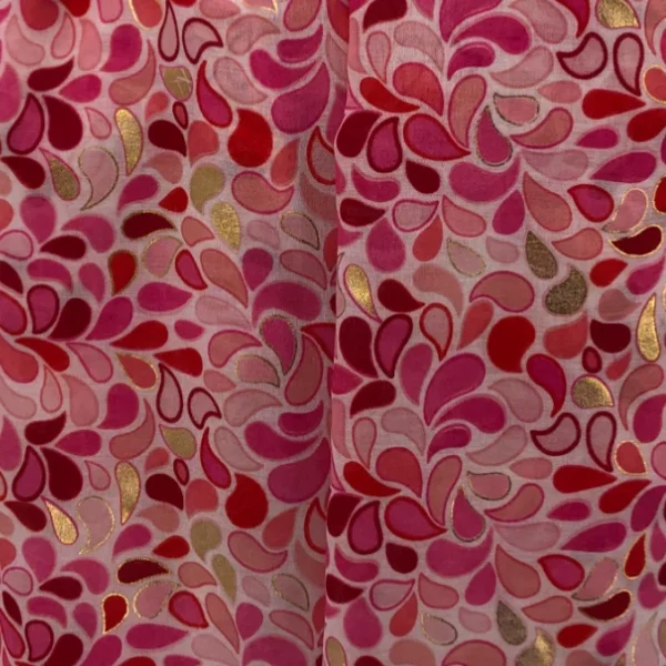 Y516- Foulard Gouttes détails dorés - rose-pale - sans-taille