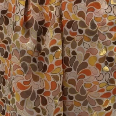 Y516- Foulard Gouttes détails dorés - orange - sans-taille