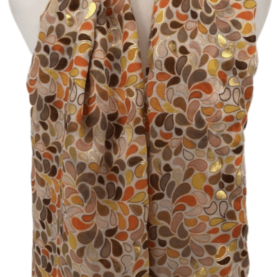 Y516- Foulard Gouttes détails dorés - orange - sans-taille