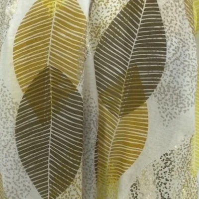 Y527- Foulard Grandes Feuilles doré - jaune - sans-taille