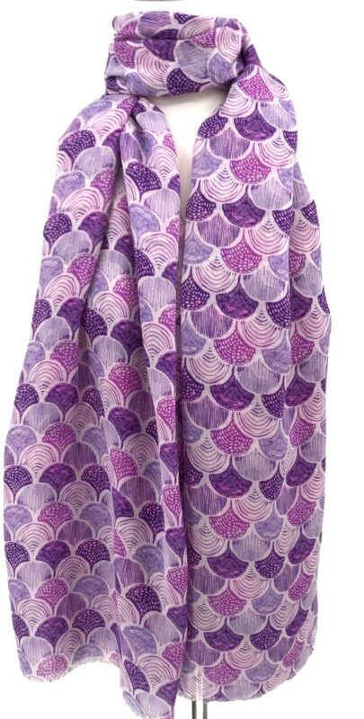 Foulard motif éventail - violet-lilas - sans-taille