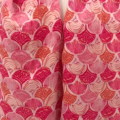 Y529- Foulard motif éventail - rose-bebe - sans-taille