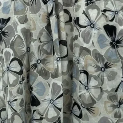 Y530- Foulard Fleurs à détails dorés - gris - sans-taille