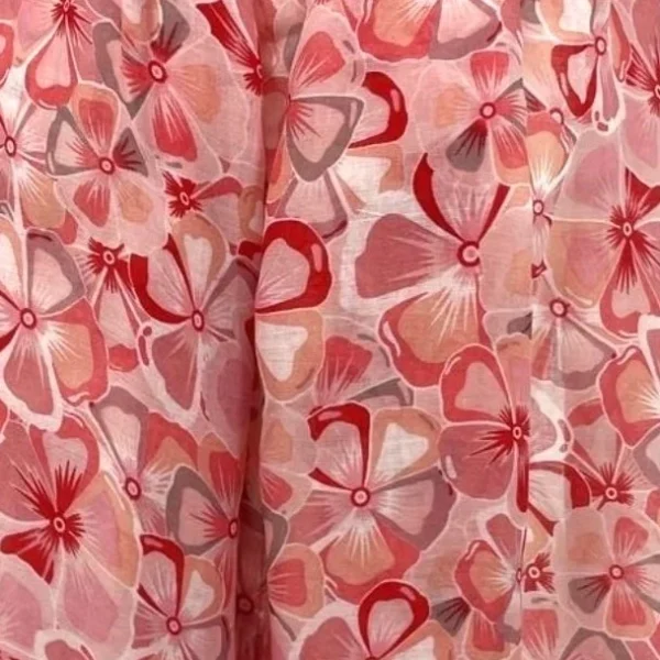 Y530- Foulard Fleurs à détails dorés - rose-pale - sans-taille
