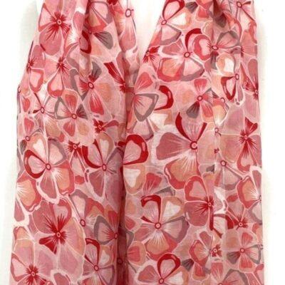 Y530- Foulard Fleurs à détails dorés - rose-pale - sans-taille