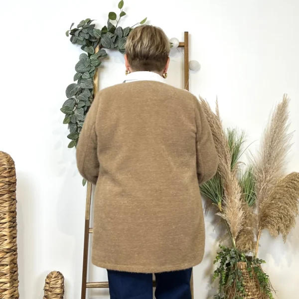 K594- Veste d'interieur ouverte 🇮🇹 - camel - taille-unique-grande-taille