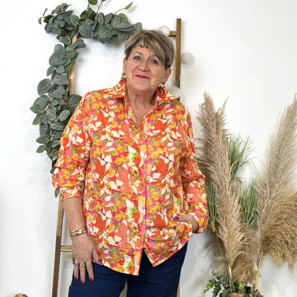 K642- Chemise Tropical "By One" (T40-T48) - corail - 48