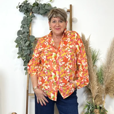 K642- Chemise Tropical "By One" (T40-T48) - corail - 48