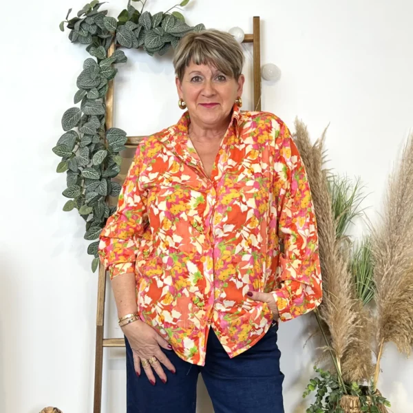 K642- Chemise Tropical "By One" (T40-T48) - corail - 48