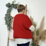 Gilet femme maille douce oversize col V - rouge - taille-unique-grande-taille