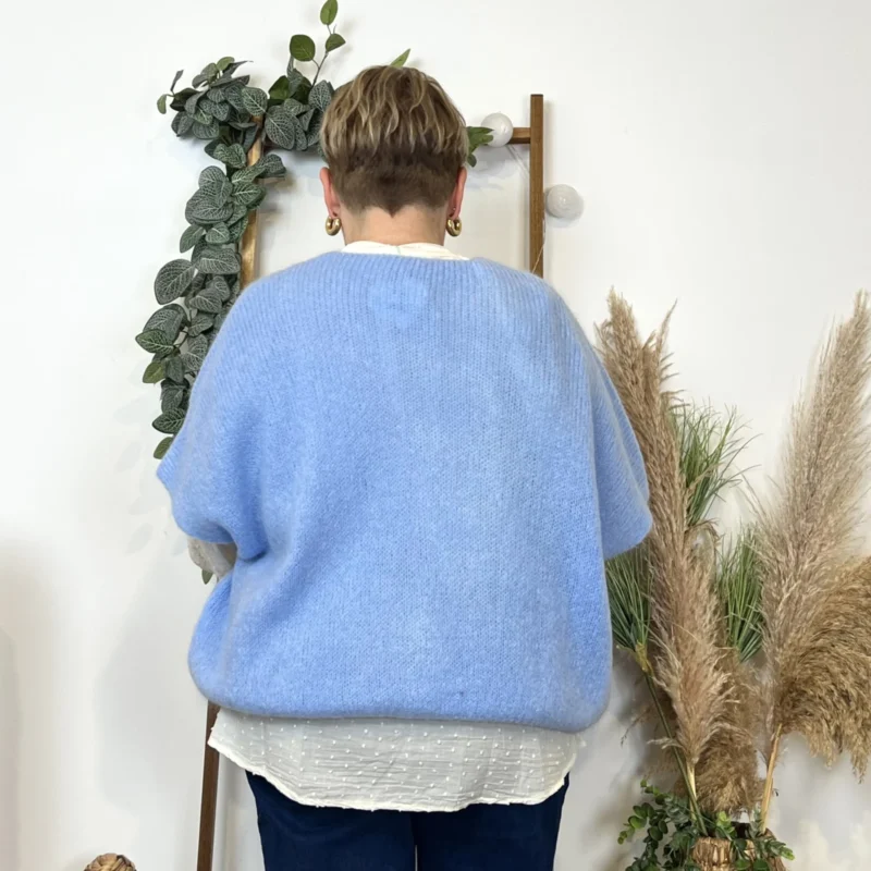 Gilet boutons fantaisies (Gu) - bleu-ciel - taille-unique-grande-taille