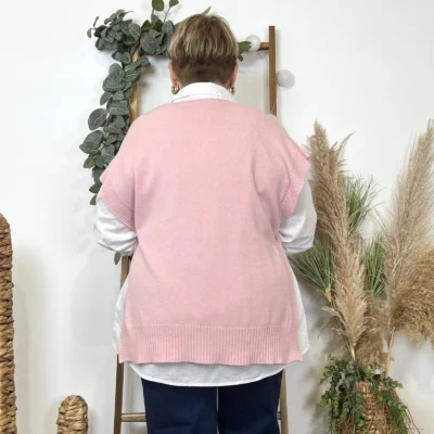 Z550.- Pull sans manche (Tu) - rose-poudre - taille-unique-grande-taille