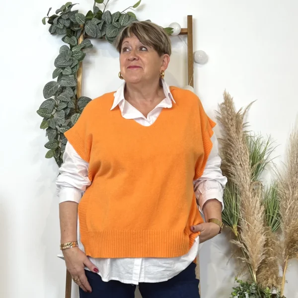 Z550.- Pull sans manche (Tu) - orange - taille-unique-grande-taille