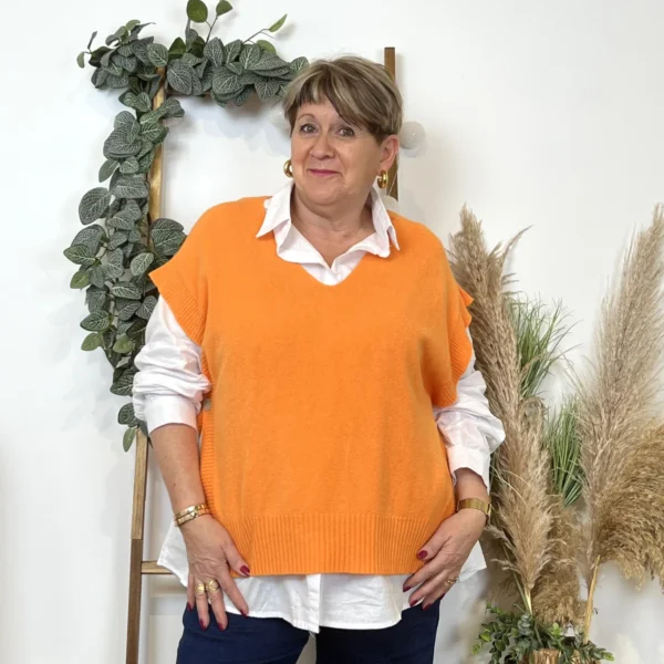 Z550.- Pull sans manche (Tu) - orange - taille-unique-grande-taille