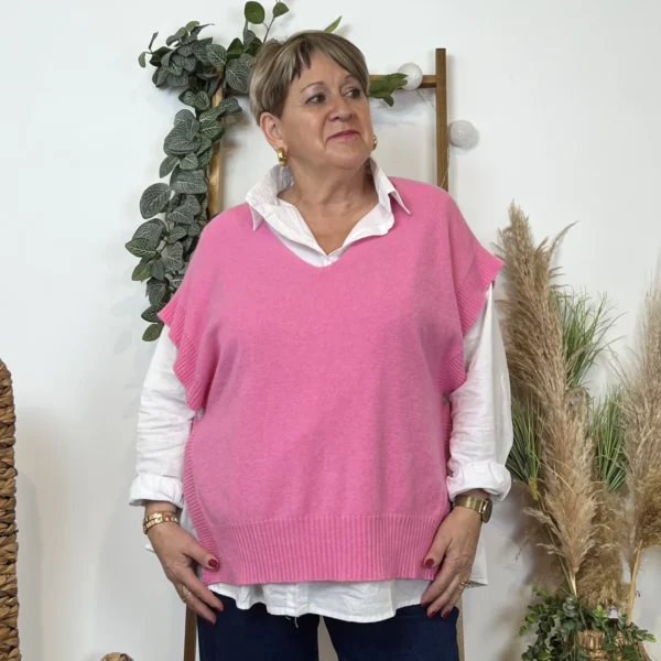 Z550.- Pull sans manche (Tu) - fuchsia - taille-unique-grande-taille
