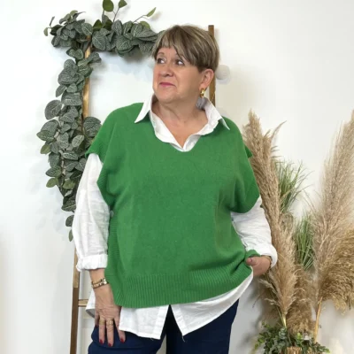 Z550.- Pull sans manche (Tu) - vert-bresil - taille-unique-grande-taille