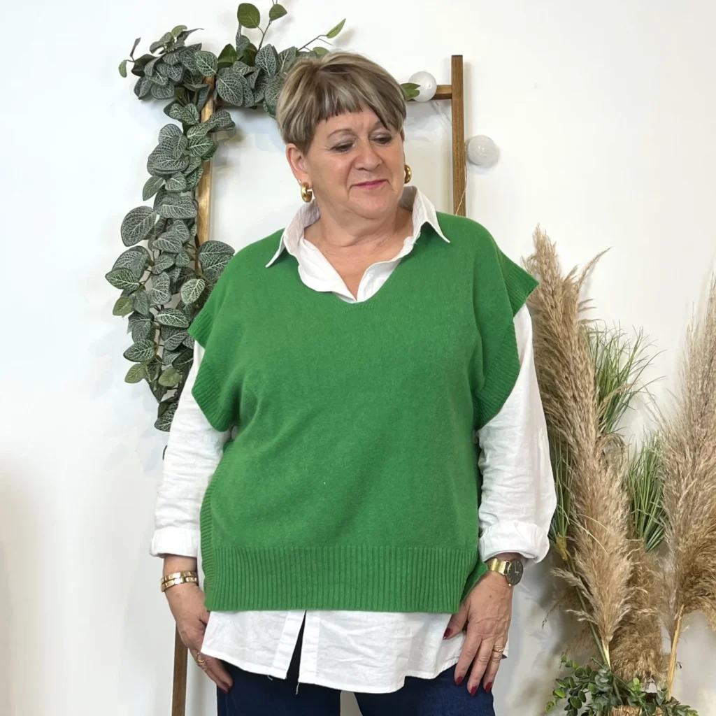 Z550.- Pull sans manche (Tu) - vert-bresil - taille-unique-grande-taille
