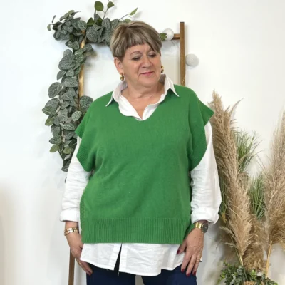 Z550.- Pull sans manche (Tu) - vert-bresil - taille-unique-grande-taille