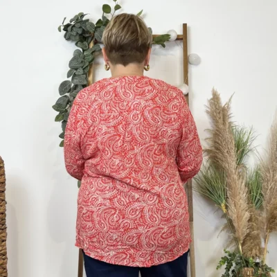 K818- Blouse «Cachemire » Christy (T44-T52) - rouge - 52