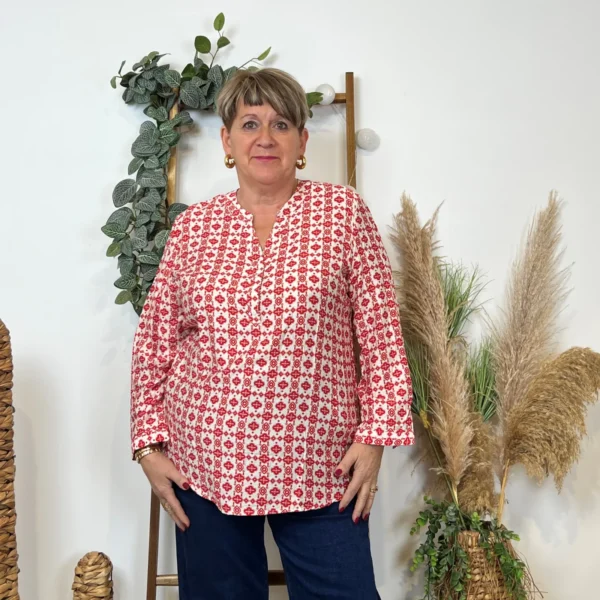 Z784- Blouse "Christy" (T44-T52) - rouge - 52