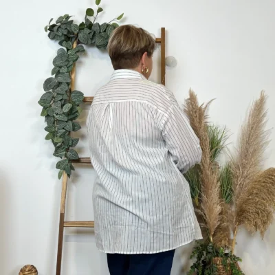 Z144- Chemise rayée Christy (T44-T52) - blanc - 52