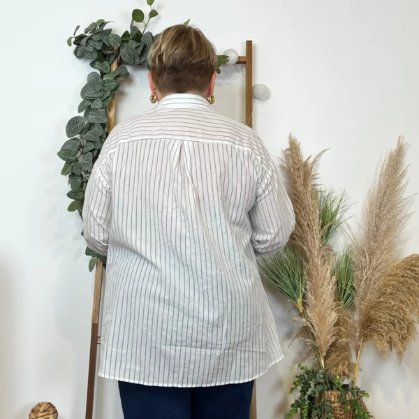 Z144- Chemise rayée Christy (T44-T52) - blanc - 52