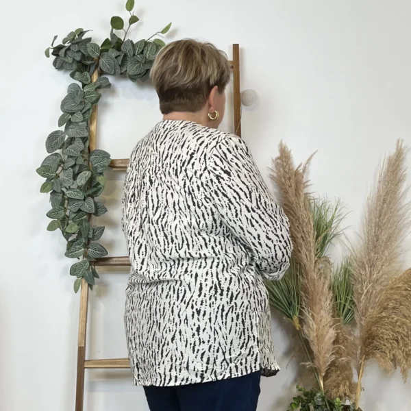 Z786- Blouse Christy marbrée (T44-T52) - blanc - 52