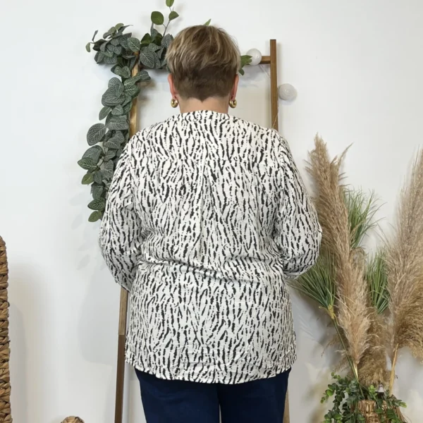 Z786- Blouse Christy marbrée (T44-T52) - blanc - 52