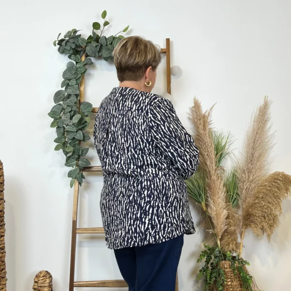 Z786- Blouse Christy marbrée (T44-T52) - marine - 52