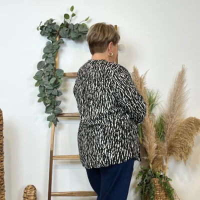 Z786- Blouse Christy marbrée (T44-T52) - noir - 52