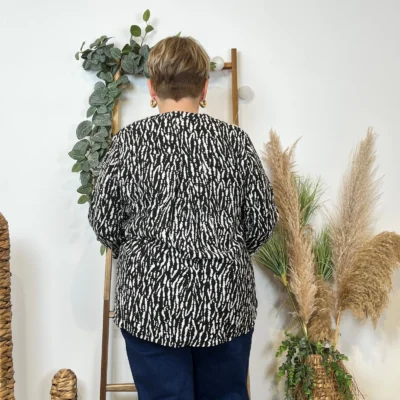 Z786- Blouse Christy marbrée (T44-T52) - noir - 52