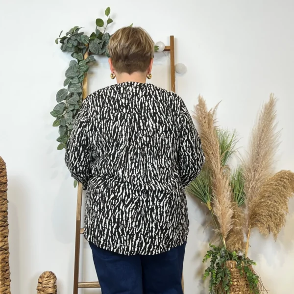 Z786- Blouse Christy marbrée (T44-T52) - noir - 52