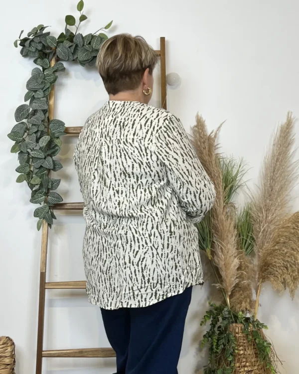 Z786- Blouse Christy marbrée (T44-T52) - kaki - 52