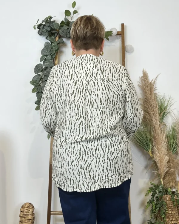 Z786- Blouse Christy marbrée (T44-T52) - kaki - 52