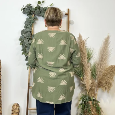 K820- Blouse brodée Christy (T44-T52) - kaki - 52