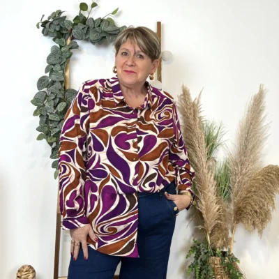 K674- Chemise "Akoz" (T42-T48) - multicolore - 50