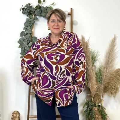 K674- Chemise "Akoz" (T42-T48) - multicolore - 50