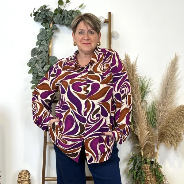 K674- Chemise "Akoz" (T42-T48) - multicolore - 50