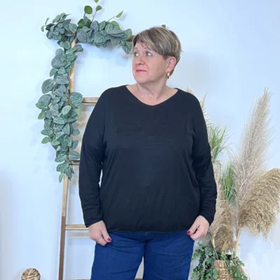 K812- Pull Etoile (Tu) 🇮🇹 - noir - taille-unique-grande-taille