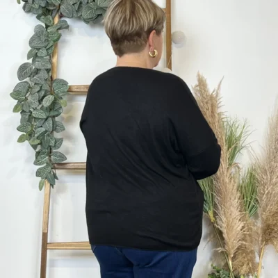 K812- Pull Etoile (Tu) 🇮🇹 - noir - taille-unique-grande-taille