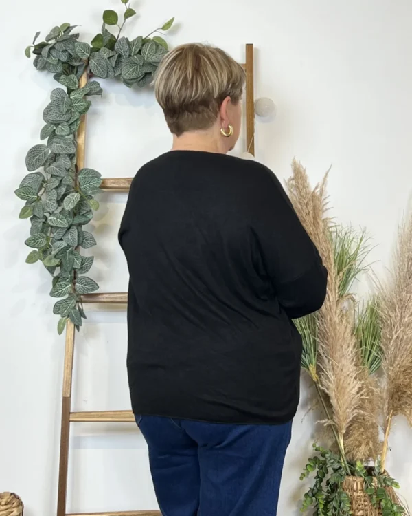 K812- Pull Etoile (Tu) 🇮🇹 - noir - taille-unique-grande-taille