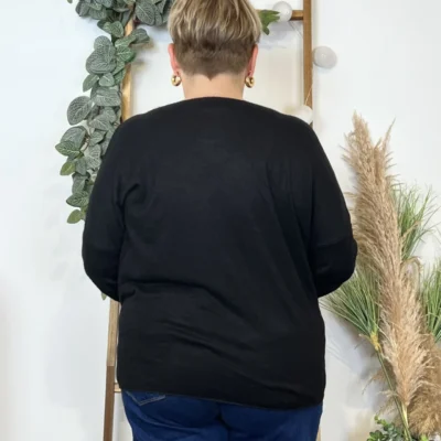 K812- Pull Etoile (Tu) 🇮🇹 - noir - taille-unique-grande-taille