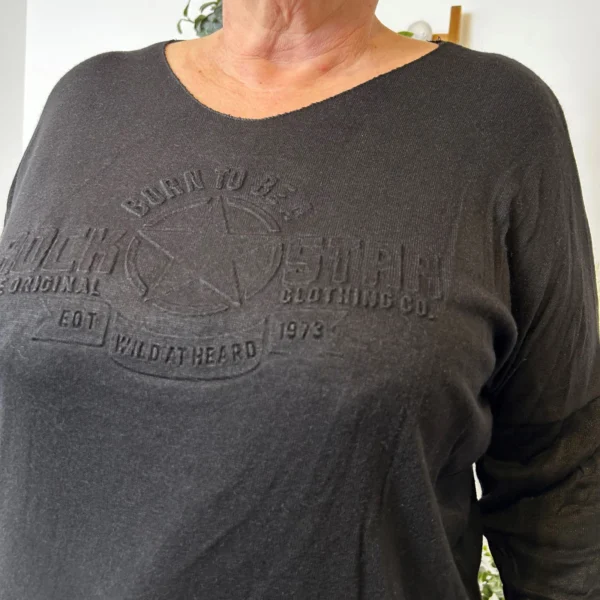 K812- Pull Etoile (Tu) 🇮🇹 - noir - taille-unique-grande-taille