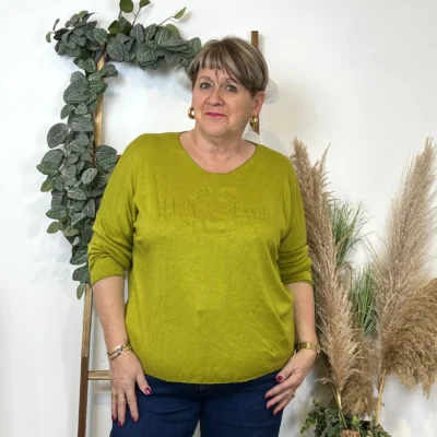 K812- Pull Etoile (Tu) 🇮🇹 - vert-anis - taille-unique-grande-taille