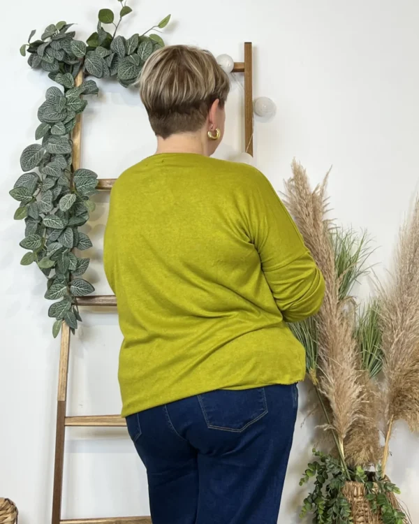 K812- Pull Etoile (Tu) 🇮🇹 - vert-anis - taille-unique-grande-taille