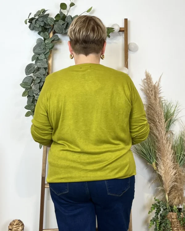 K812- Pull Etoile (Tu) 🇮🇹 - vert-anis - taille-unique-grande-taille