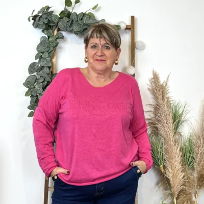 K812- Pull Etoile (Tu) 🇮🇹 - fuchsia - taille-unique-grande-taille
