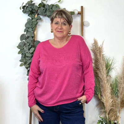 K812- Pull Etoile (Tu) 🇮🇹 - fuchsia - taille-unique-grande-taille