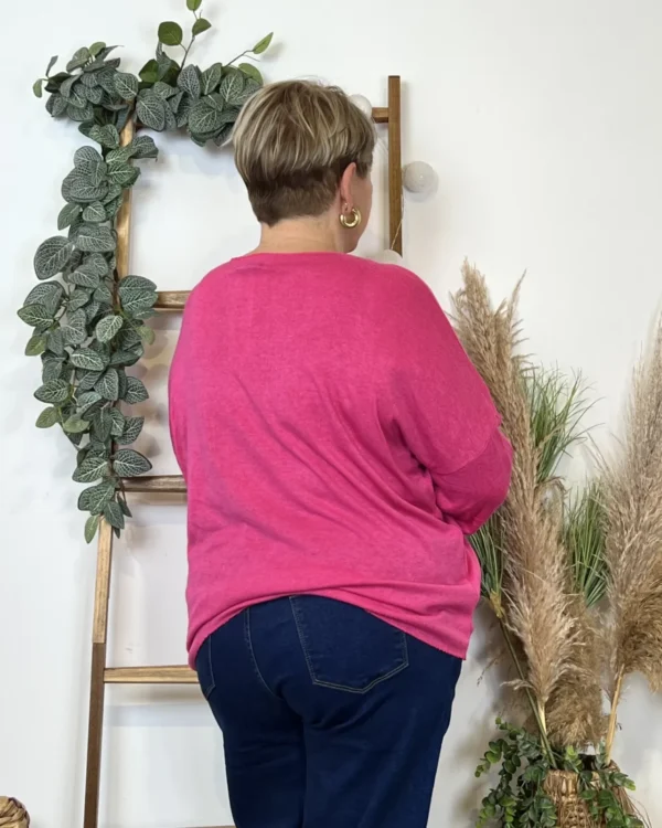 K812- Pull Etoile (Tu) 🇮🇹 - fuchsia - taille-unique-grande-taille